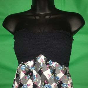 Super Cute Black & Floral Tank Top